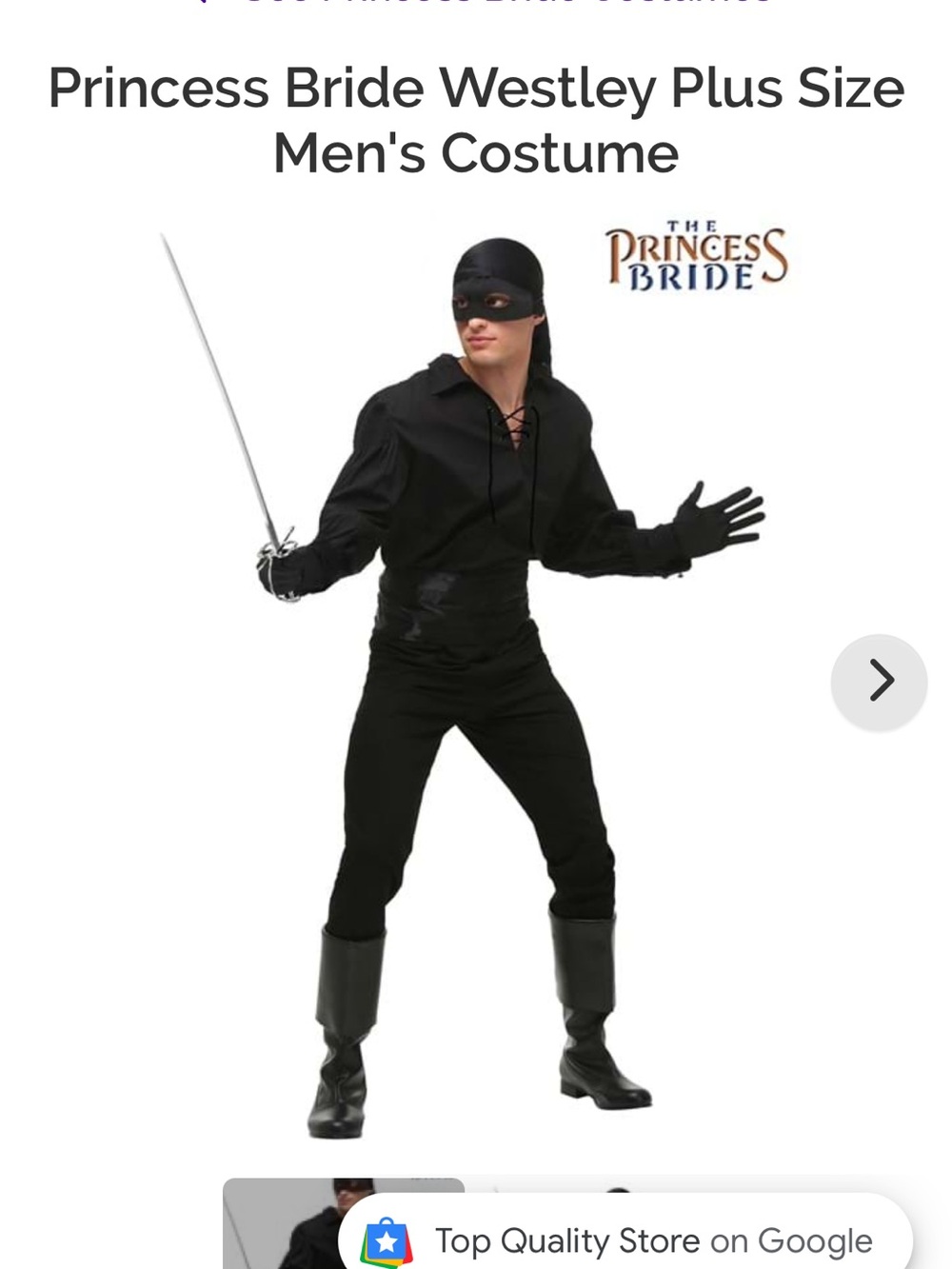 Westley Men's Costume - Black